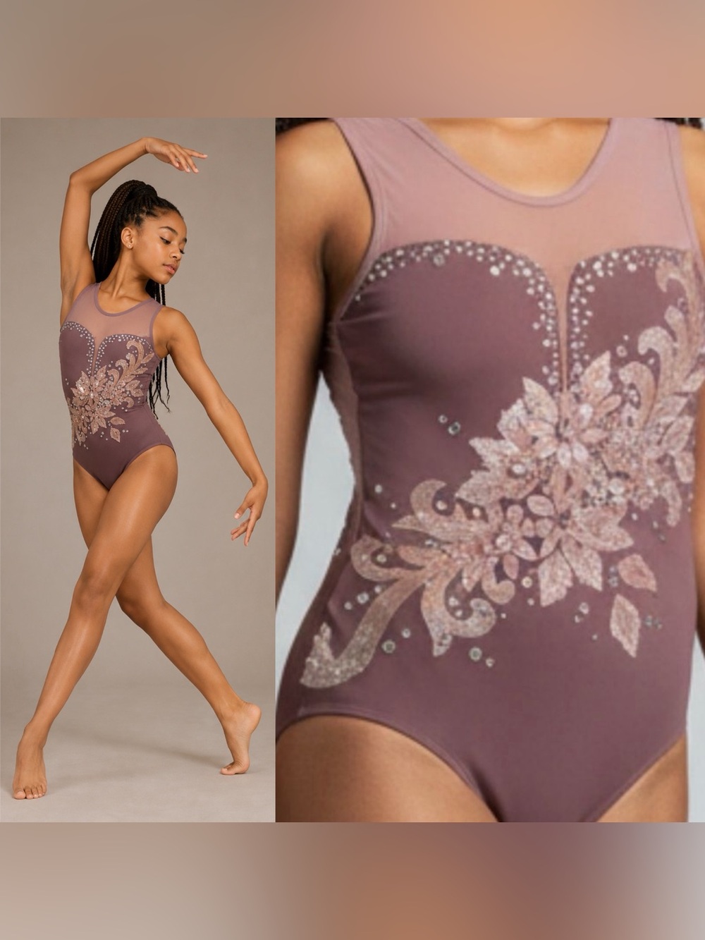 Five 5 competition contemporary Dance costume solo illusion custom YXL XLC child